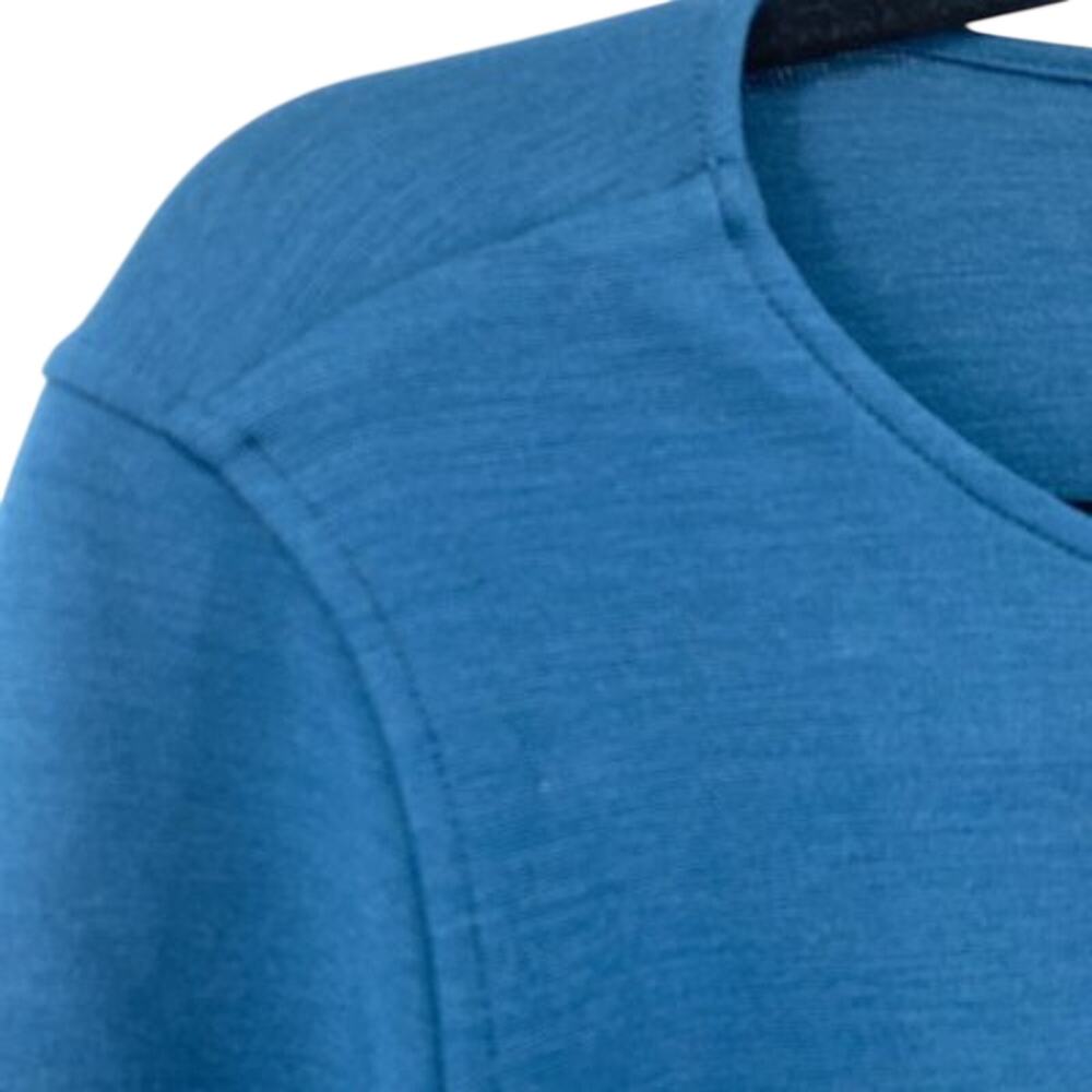 Wool& Lou Moto Womens Small Merino Wool Full Zip Sweater Teal - Picture 5 of 8